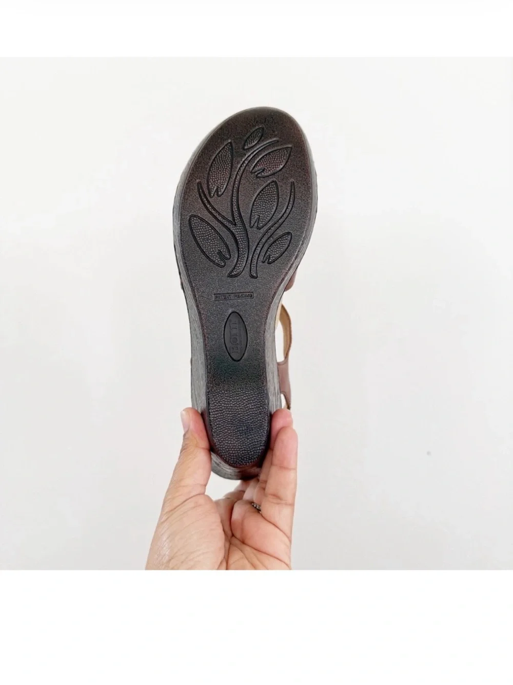 Børn Brown Leather Wedge Sandals